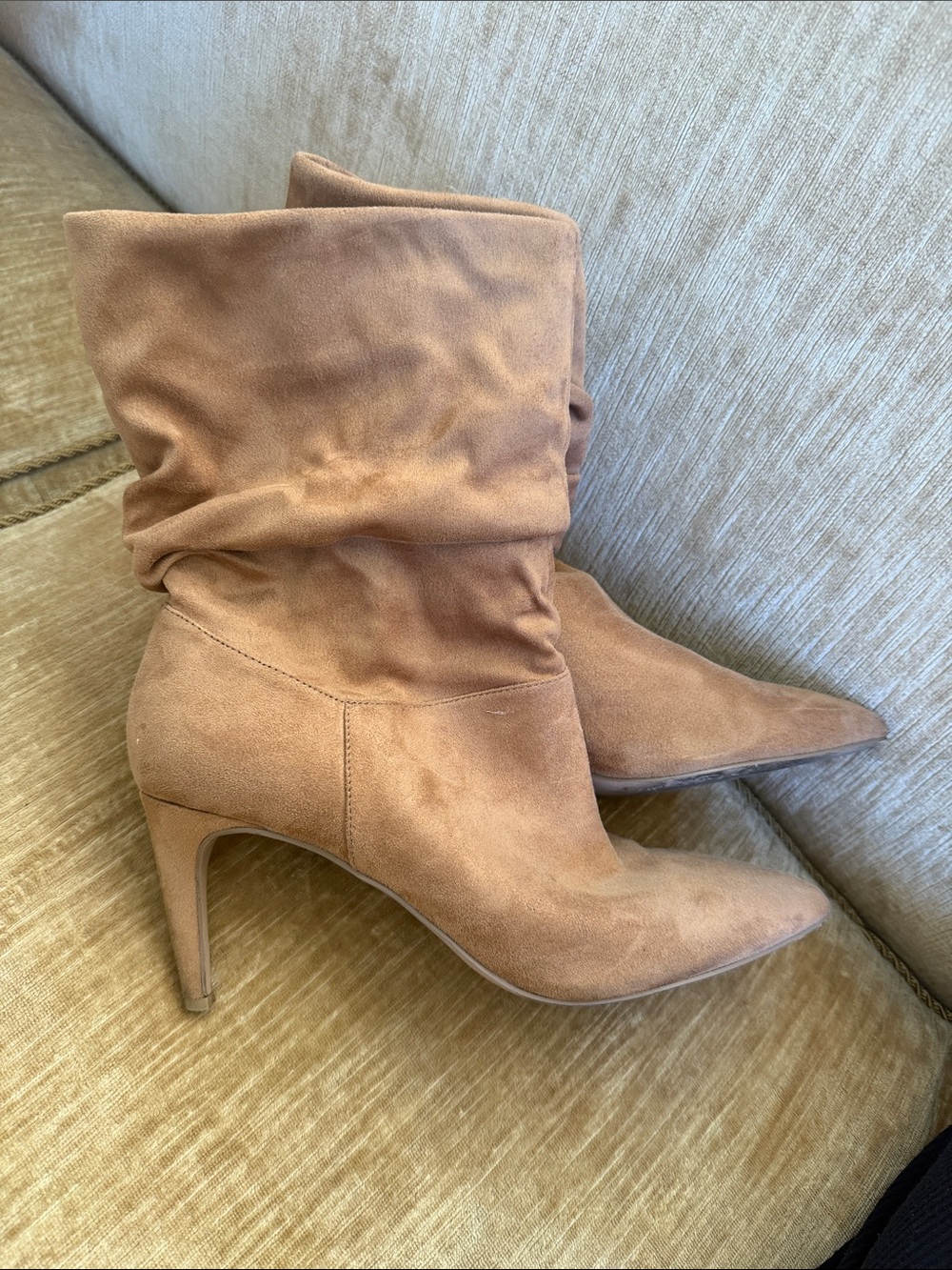 Charles by Charles David Slouchy Pointed-Toe High Heel Boot in Tan anine Bing